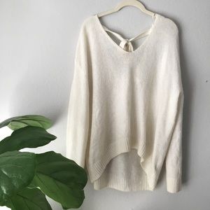 H&M back tie long loose fitting fuzzy sweater